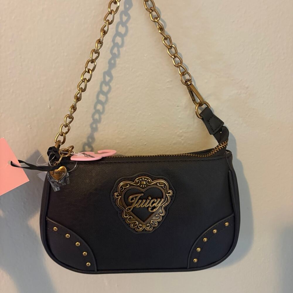 NWT Juicy Couture Chocolate Brown Heart Shoulder Bag